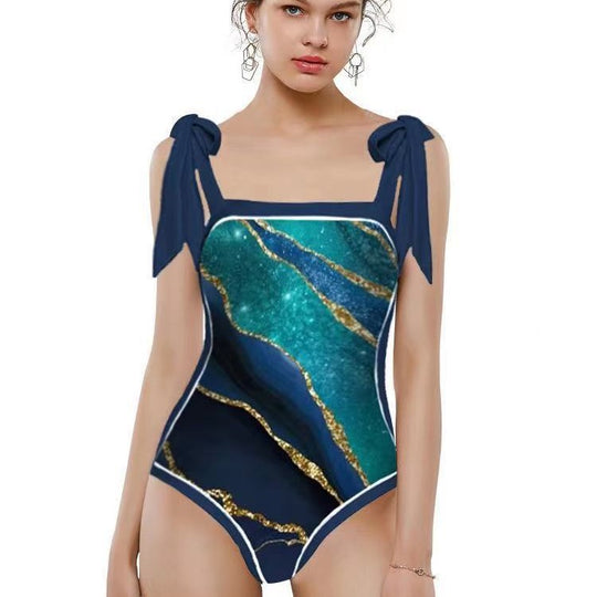 Damen Badeanzug mit elegantem Wickelrock R&B 1782104434