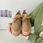 Damen Komfortable Sneakers mit dicker Gummisohle und weichem Wildlederobermaterial R&B
