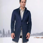 Herren eleganter, taillierter Übergangsmantel aus hochwertiger Wolle R&B