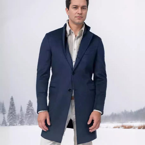 Herren eleganter, taillierter Übergangsmantel aus hochwertiger Wolle R&B