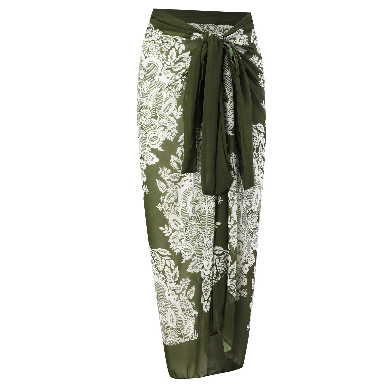 Damen Badeanzug mit modischem Wickelrock und floralem Design R&B