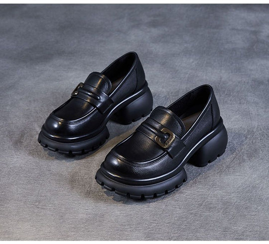 Damen Elegante und moderne Loafers mit robustem Plateau-Heel R&B