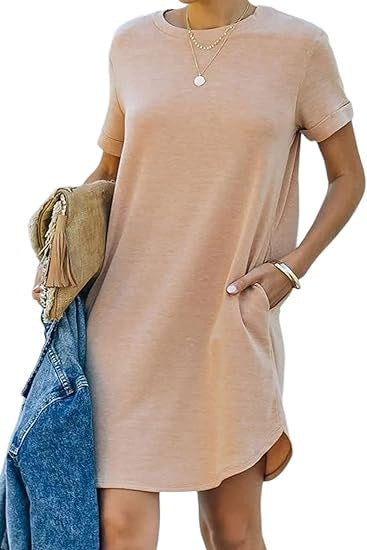 Damen Casual Kleid mit praktischen Taschen R&B