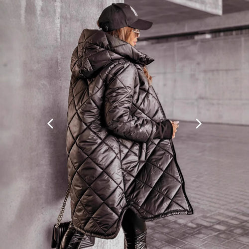 Damen Lässige Steppjacke mit Kapuze und praktischen Taschen R&B