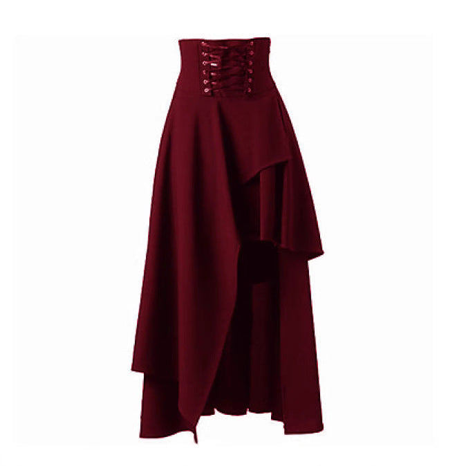Damen Eleganter asymmetrischer Rock mit Schnürung R&B