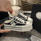 Damen Plüschfreizeitsneaker mit dicker Plattform und sportlichem Flair R&B