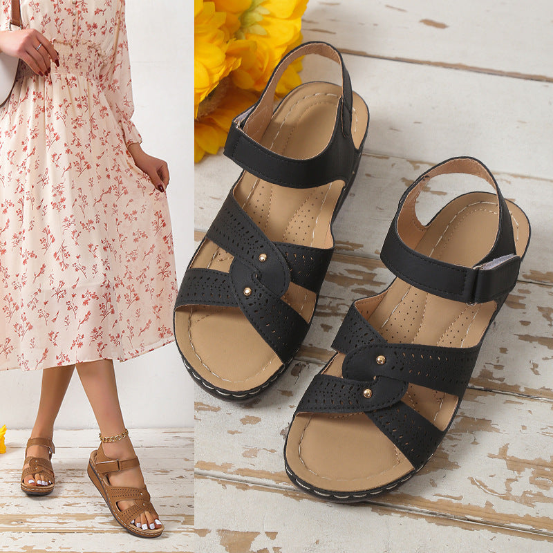 Damen Komfortable und elegante Keil-Sandalen R&B