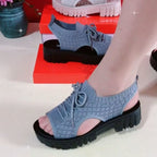 Damen Bequeme und leichte Sandalen mit elastischem Riemen und rutschfester Sohle R&B