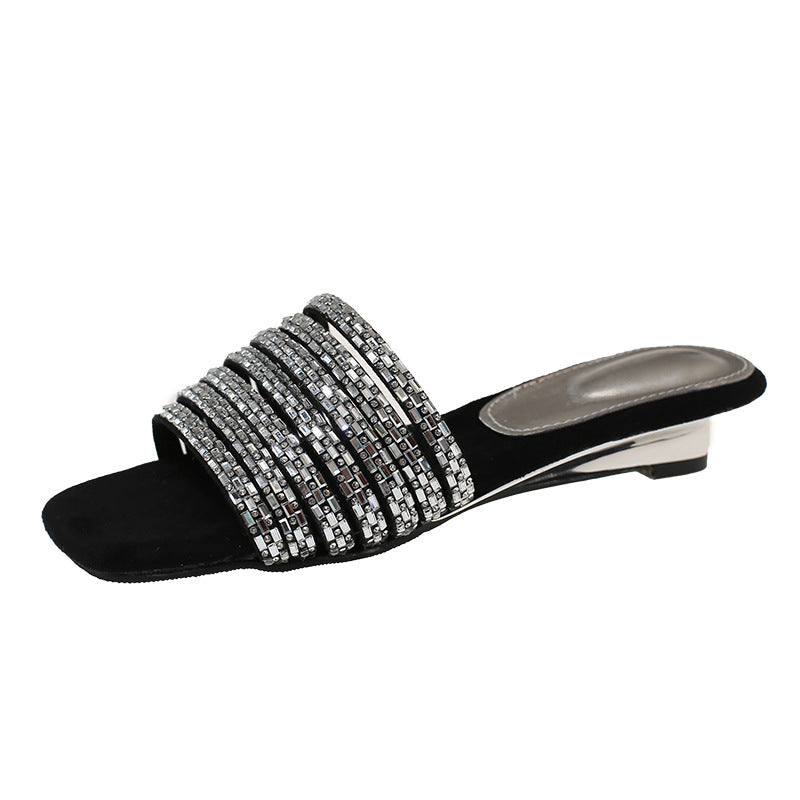 Damen Glamouröse Mules mit funkelnden Strassverzierungen und elegantem Design R&B
