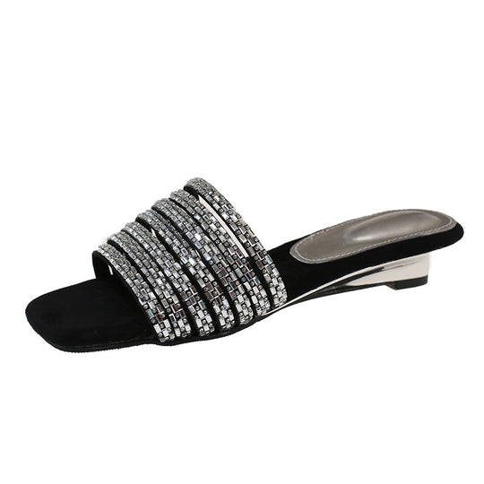 Damen Glamouröse Mules mit funkelnden Strassverzierungen und elegantem Design R&B