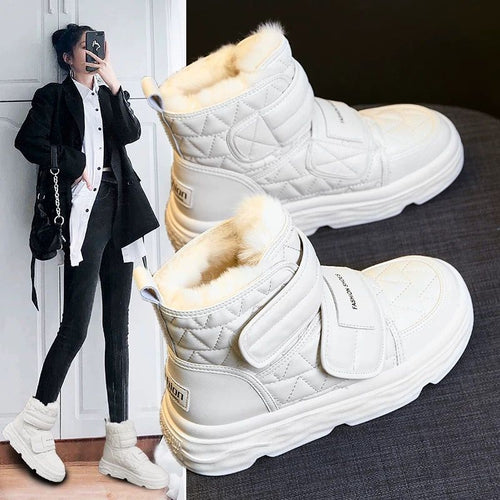 Damen Gefütterte Winterstiefel mit verstellbarem Klettverschluss und stylischem Design R&B