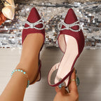 Damen Slingback-Pumps mit funkelndem Schleifen-Detail R&B