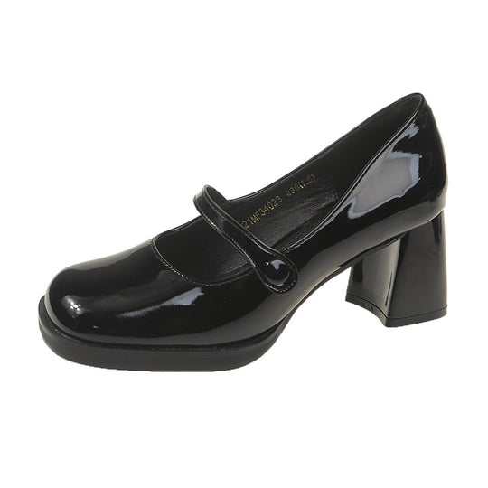 Damen elegante Pumps mit breitem Absatz R&B