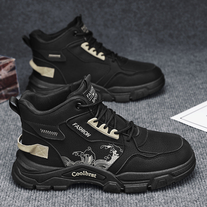 Damen Sportliche High-Top Sneakers mit modischem Muster und atmungsaktiver Sohle R&B