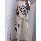 Damen Lässiges Set mit oversize T-Shirt und bequemen Jogginghose R&B
