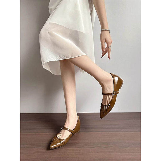 Damen elegante Slingback Ballerinas mit feinem Riemen R&B