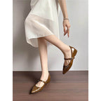 Damen elegante Slingback Ballerinas mit feinem Riemen R&B