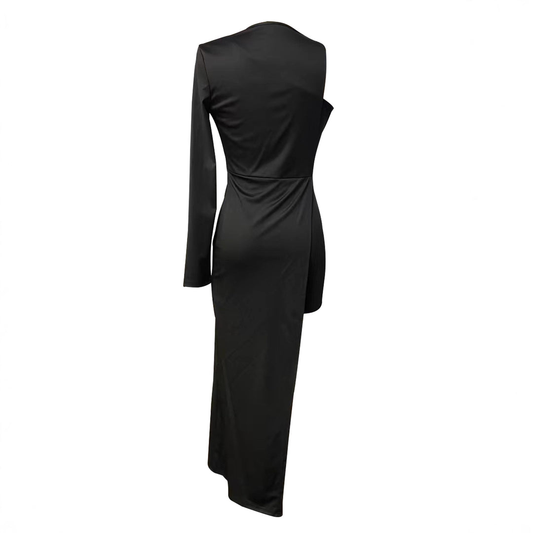 Damen Elegantes, asymmetrisches Maxikleid mit hohem Schlitz R&B