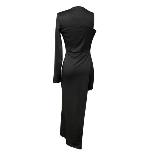 Damen Elegantes, asymmetrisches Maxikleid mit hohem Schlitz R&B