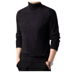 Herren Strickpullover mit hohem Kragen und strukturiertem Design R&B