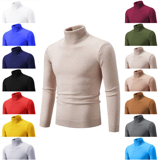 Herren eleganter Rollkragenpullover aus feiner Baumwolle R&B