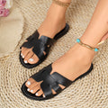 Damen flache Riemchen-Pantoletten mit elegantem Flecht-Design R&B
