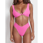 Damen Hochtaillierter Bikini mit verstellbaren Trägern R&B