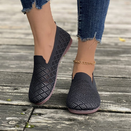 Damen luftige Slip-On Clogs mit atmungsaktivem Netzdesign und flexiblem Fußbett R&B