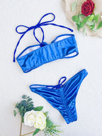 Damen Rüschen-Bikini mit Kreuzträgern