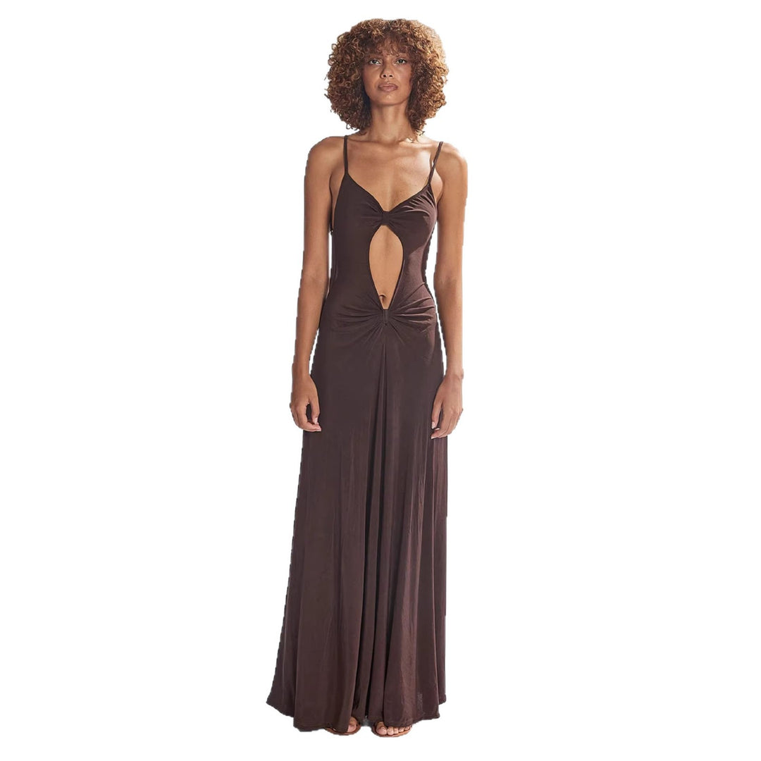 Damen Lange Maxikleid mit aufregendem Cut-Out-Design und weichem Stoff R&B