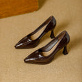 Damen Elegante Lackleder-Pumps mit einzigartigem Blockabsatz