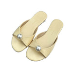 Damen elegante Mules mit Perlenakzent
