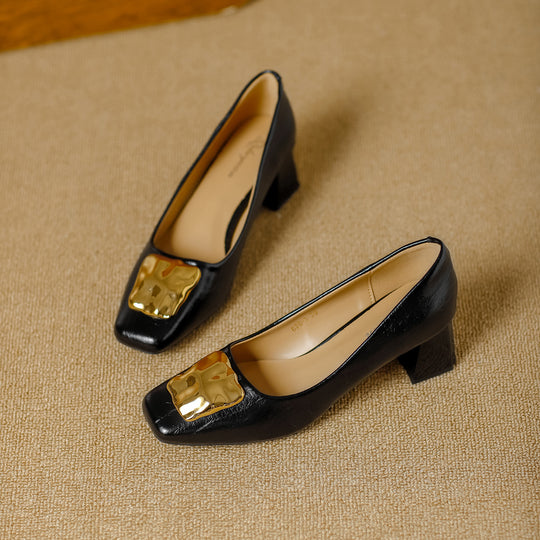 Damen Komfortable Blockabsatz-Pumps mit dekorativem Schmuckdetail R&B