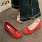 Damen Ballerinas mit dekorativem Schleifendetail und hochwertiger Fleeceaussensohle R&B