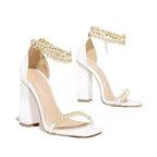 Damen Glamouröse Blockabsatzsandalen