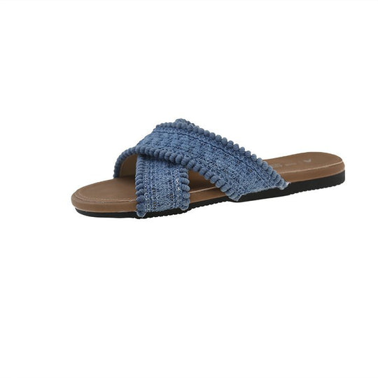 Damen modische Sandalen mit Pompons R&B