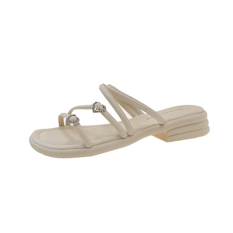 Damen elegante Riemen-Sandalen mit zierlichem Schmuckdetail R&B