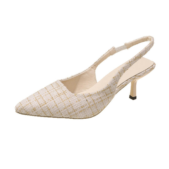 Damen stilvolle Slingback-Pumps aus strukturiertem Stoff mit eleganter Fersengestaltung R&B