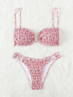 Damen Push-Up-Bikini-Set mit raffinierter Raffung