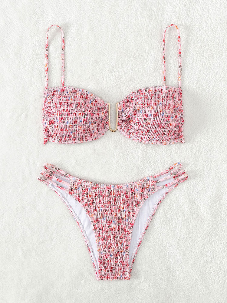 Damen Push-Up-Bikini-Set mit raffinierter Raffung