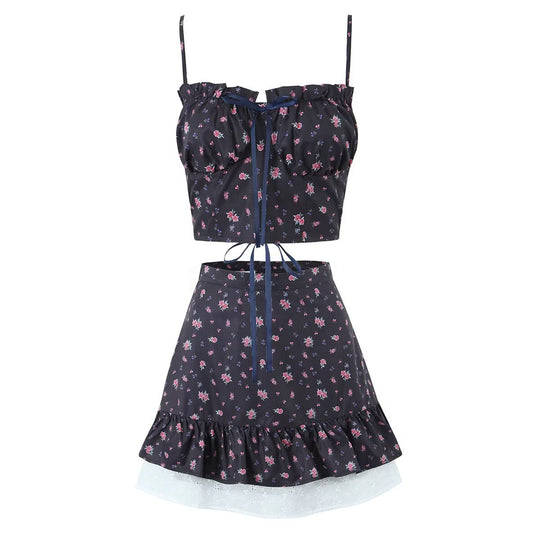 Damen Rock mit voluminösen Rüschendetails und floralem Design R&B