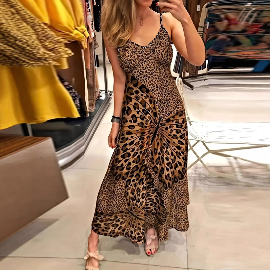 Damen Maxikleid mit raffinierten Tierdruck-Design R&B