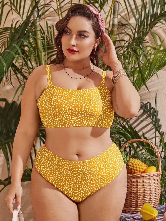 Damen Hochgeschnittener Bikini mit verspieltem Punktedesign R&B
