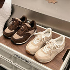 Damen sportliche Sneaker mit kuscheligem Fellkragen und rutschfester Gummisohle R&B