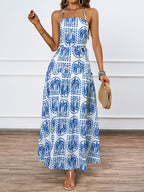 Damen Maxikleid mit raffiniertem Design und luftigen Trägern R&B