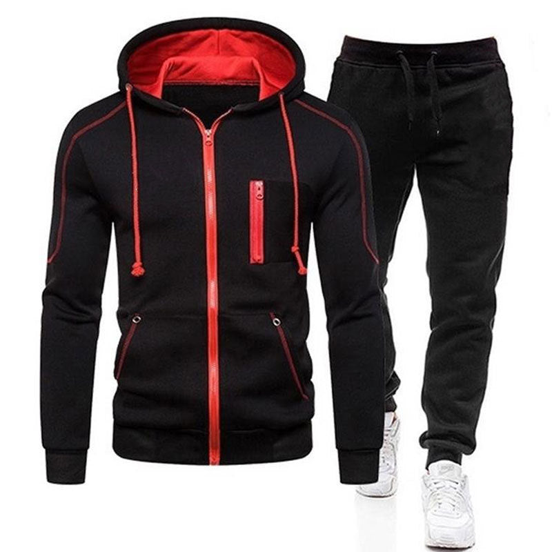 Herren sportliches Kombi-Outfit mit praktischen Reißverschlusstaschen R&B