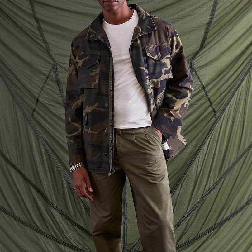 Herren praktische Utility-Jacke mit mehreren Taschen R&B