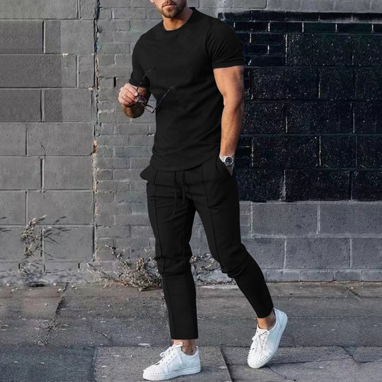 Herren lässiges T-Shirt und Jogginghose Set R&B