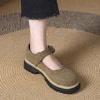 Damen Retro Mary Jane Schuhe mit robustem Profil und verstellbarem Riemen R&B
