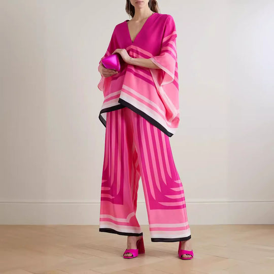 Damen Freizeit Set mit elegantem Schnitt und modernen Streifen R&B